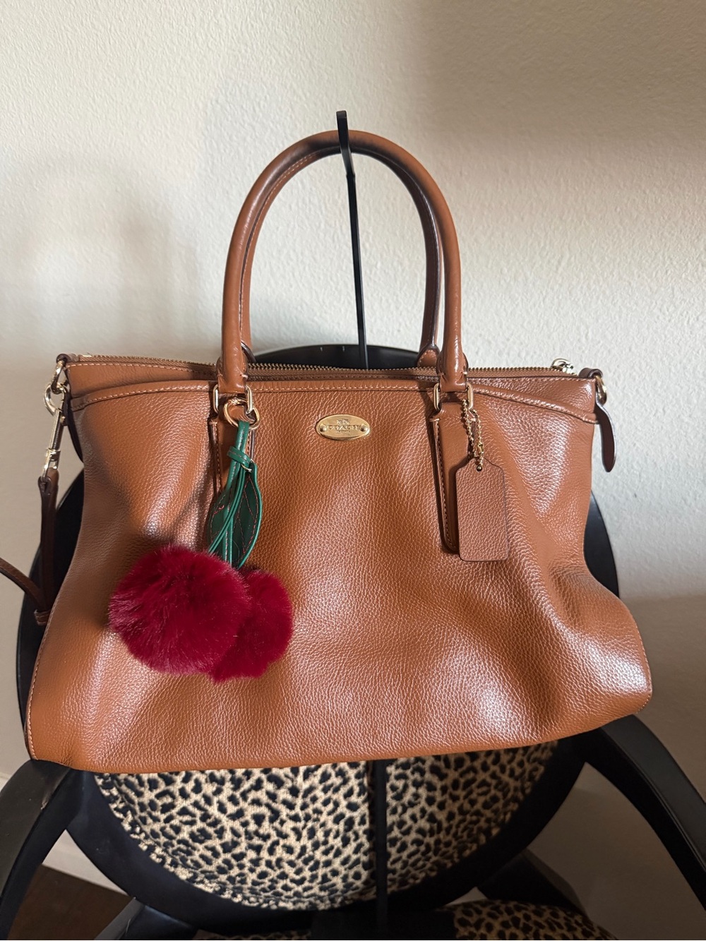 Coach Morgan Pebbled Leather Satchel in Saddle Brown